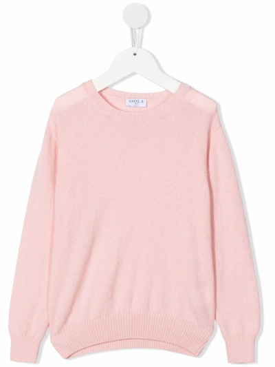 Siola Kids' Cashmere Fine-knit Jumper In Pink