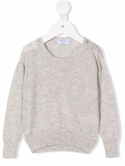 Siola Babies' Crew-neck Cashmere Jumper In Grey