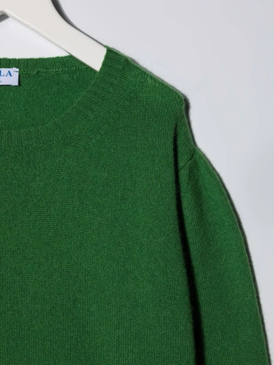 Siola Kids' Crew-neck Cashmere Jumper In Green