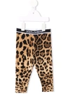 DOLCE & GABBANA LOGO-WAISTBAND LEOPARD-PRINT LEGGINGS