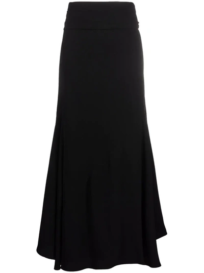 Stefano Mortari High-waisted Ruched Maxi Skirt In Black