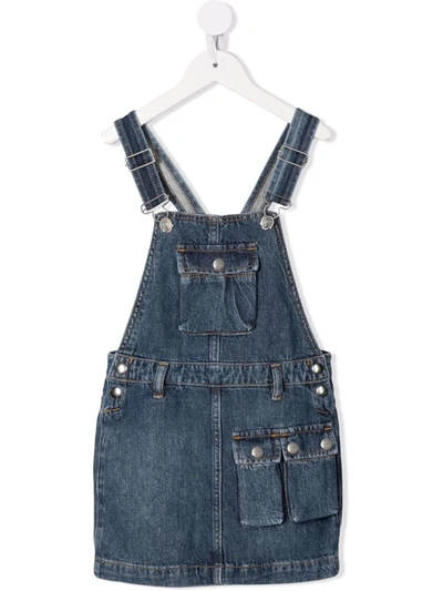 Diesel Kids' Sleeveless Denim Playsuit In Blue