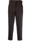 Circolo 1901 Pressed-crease High-rise Cropped Trousers In Brown