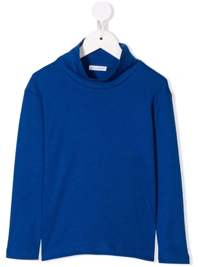 Dolce & Gabbana Kids' High Neck Long-sleeved Top In Blue