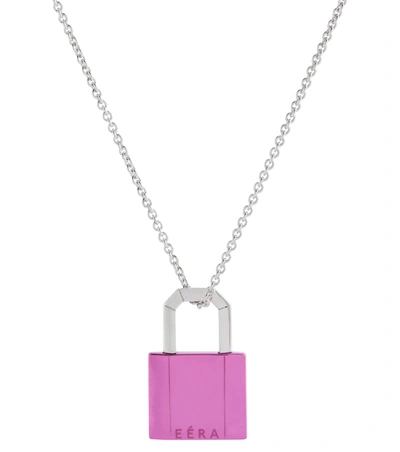 Eéra Lock 18kt Gold Necklace In Fuchsia,silver