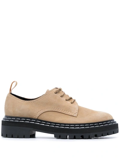 Proenza Schouler Chunky-sole Derby Shoes In Braun