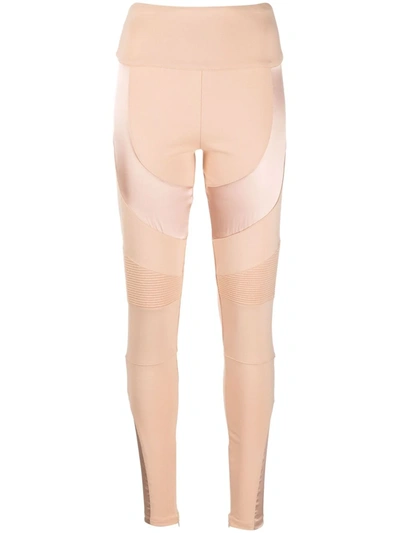 Philipp Plein Panelled Biker Leggings In Nude