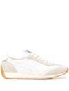 Tory Burch Hank Leather And Suede Sneakers In Bianco