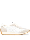 Tory Burch Hank Leather And Suede Sneakers In Beige