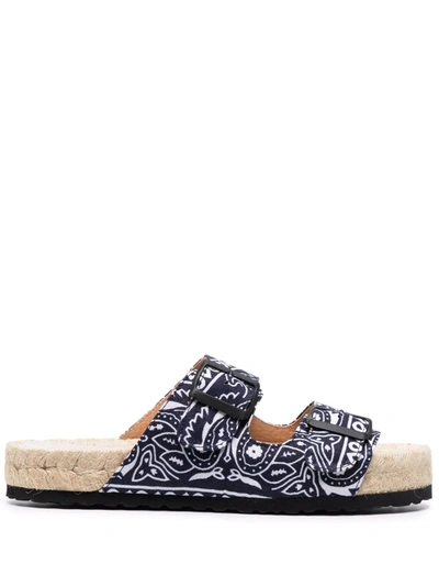 Manebi Manebí Nordic Bandana Printed Sandals In Blue