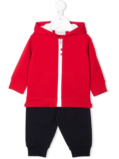 Moncler Multicolor Tracksuit For Baby Boy With Iconic Patch In Blue