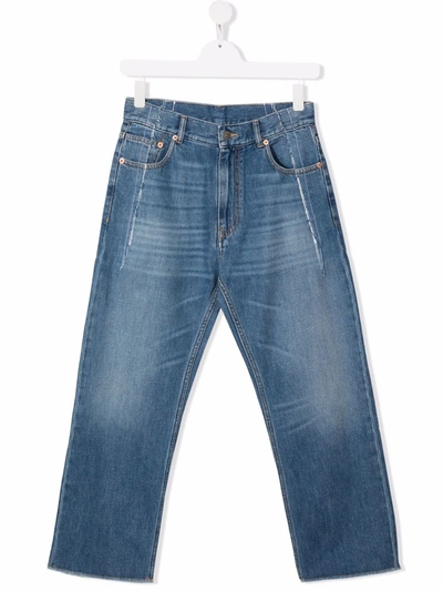 Mm6 Maison Margiela Teen Mid-rise Straight-leg Jeans In Blue