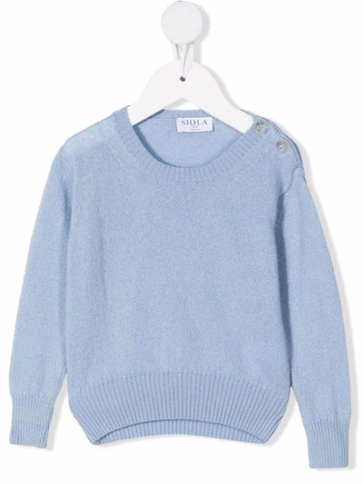 Siola Babies' Crew-neck Knitted Jumper In Sky