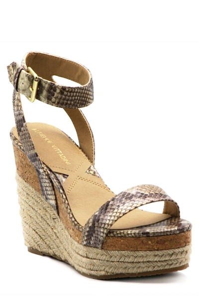 Adrienne Vittadini Cari Espadrille Wedge Sandal In Tan/brown