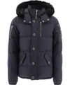 Moose Knuckles 3q Jacket Fur-trim Hooded Parka In Blue