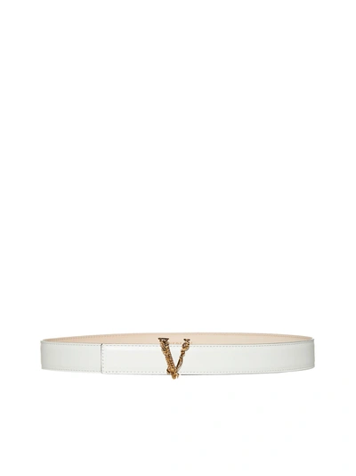 Versace Belt In Bianco Ottico Oro