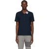 THOM BROWNE NAVY RIBBED POLO