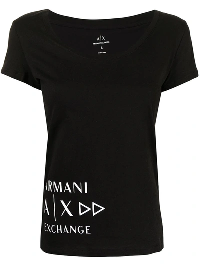 Armani Exchange Logo-print Cotton T-shirt In Black