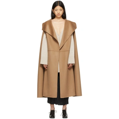 Totême Cape-style Oversized Wool-cashmere Coat In Camel