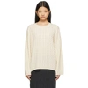 TOTÊME OFF-WHITE CASHMERE CABLE KNIT SWEATER
