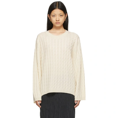 Totême Cable-knit Cashmere Jumper In Off-white