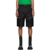 BOTTEGA VENETA BLACK NYLON GABARDINE ZIP SHORTS