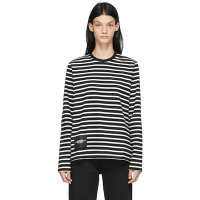 Marc Jacobs The Striped 长袖上衣 In Black