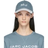 MARC JACOBS BLUE 'THE CAP' EMBROIDERED LOGO CAP