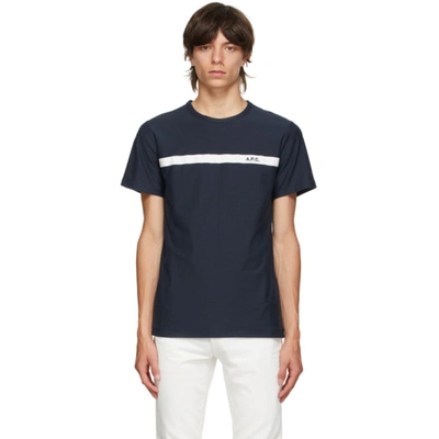 A.p.c. Yukata Terry Stripe T-shirt In Blue