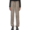 Giorgio Armani Brown Wool Micro Houndstooth Motif Pants In F6au Brown