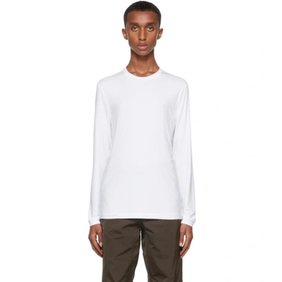 Giorgio Armani White Stretch Bamboo-viscose Jersey T-shirt