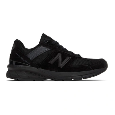 New Balance M990v5 Rubber-trimmed Suede And Mesh Running Sneakers In Black