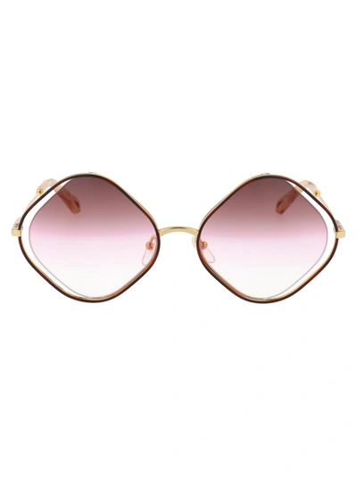 Chloé Poppy Ce159s Irregular Sunglasses In Gold