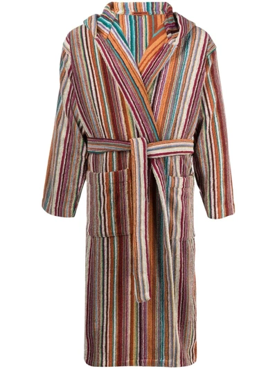 Missoni Bradley Striped Cotton-terry Hooded Robe In Multi