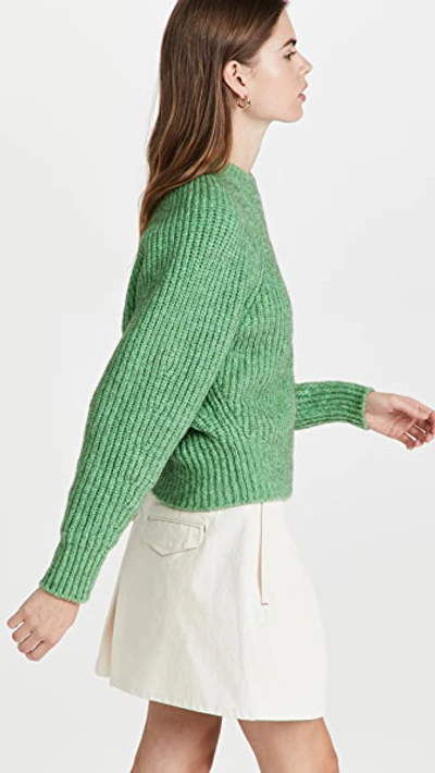 Isabel Marant Rosy Stretch-cotton Blend Jumper In Green