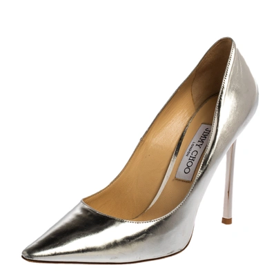 Pre-owned Jimmy Choo Silver Leather Romy Pumps Size 39.5