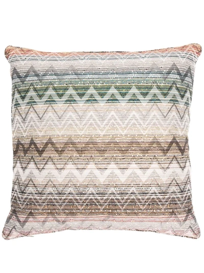 Missoni Zigzag-print Cushion In Neutrals