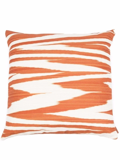 Missoni Zigzag-print Cushion In Brown