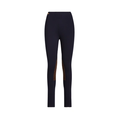 Lauren Petite Ponte Jodhpur Skinny Pant In Lauren Navy/ Chc Lthr