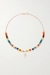 Diane Kordas 14-karat Rose Gold, Enamel And Diamond Anklet In Gold