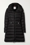 Moncler Flammette Hooded Quilted Shell Coat In Black