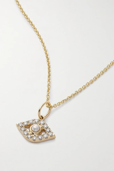 Sydney Evan 14-karat Gold, Pearl And Diamond Necklace