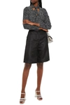 Maje Tie-neck Printed Cupro-blend Blouse In Black