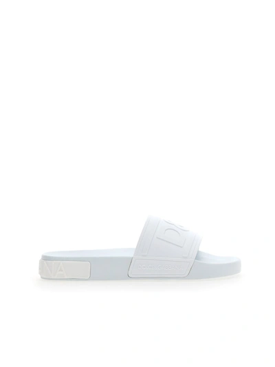Dolce & Gabbana Flip Flops In Bianco/bianco