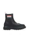 Thom Browne Black Rwb Stripe Duck Chelsea Boots In Black