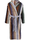Missoni Giacomo Belted Hooded Bathrobe In Green