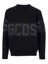 Gcds Logo Detail Cotton Sweatshirt In Black