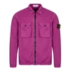 Stone Island Logo-appliquéd Garment-dyed Cotton-twill Overshirt In Purple