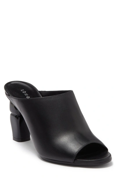 Longchamp Leather Mule Sandal In Black