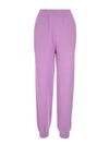 Msgm Merino-blend Knitted Track Pants In Purple